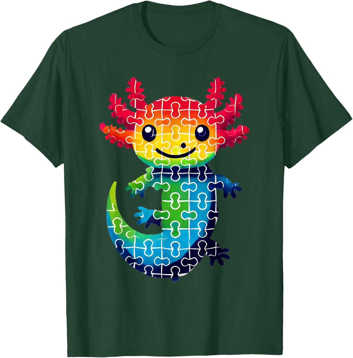 Jigsaw Puzzle Axolotl Cute Axolotls T-Shirt - T-Shirt | Forest