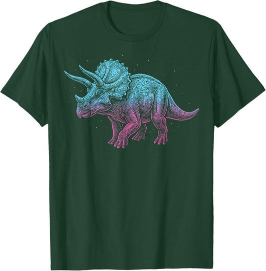Triceratops Illustration Dinosaur T-Shirt - T-Shirt | Forest