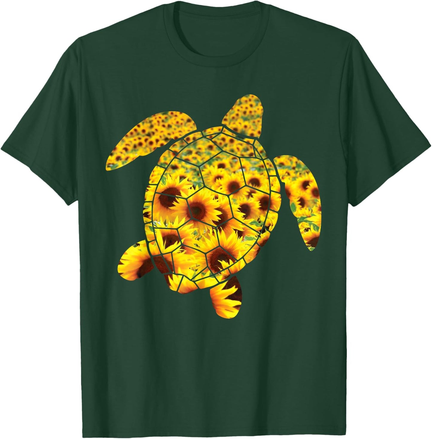 Sunflower Sea Turtle Family Members Beautiful Flower Summer Men Women Kids T-Shirt - T-Shirt | Forest