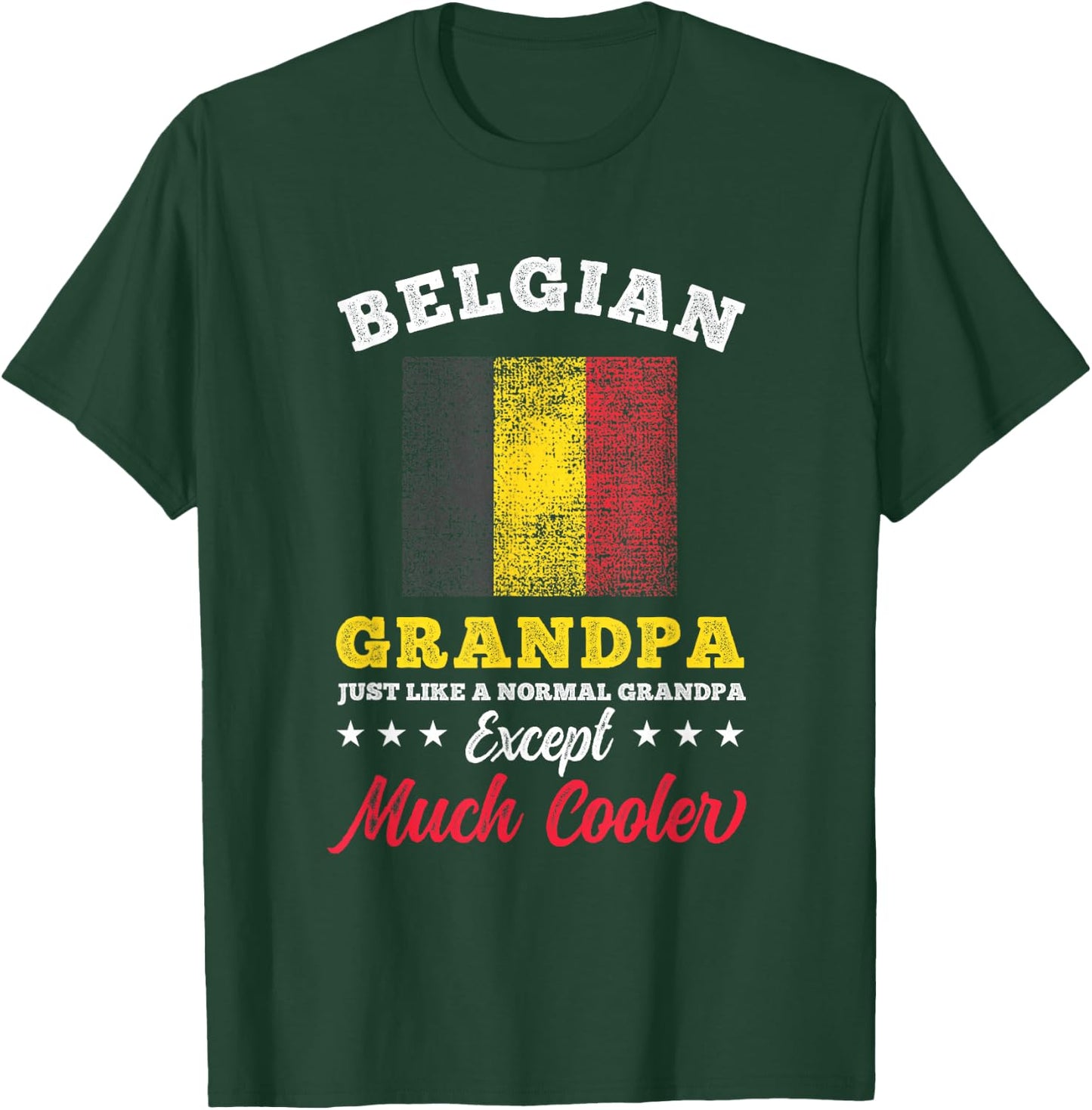 Belgium Flag Belgian Grandpa Fathers Day T-Shirt - T-Shirt | Forest