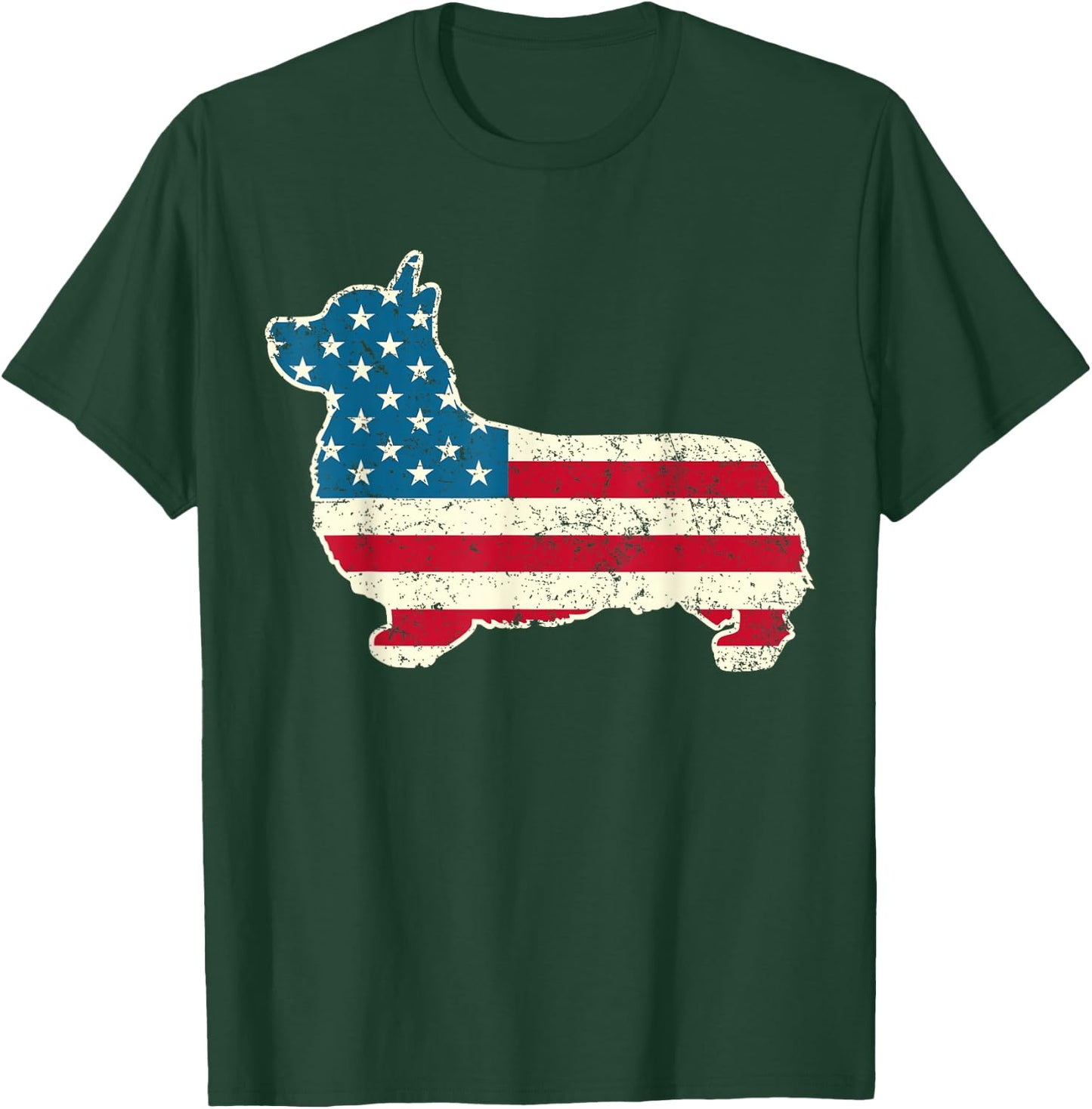 Corgi 4th of July Dog Lover Gifts Men Women American Flag T-Shirt - T-Shirt | Forest