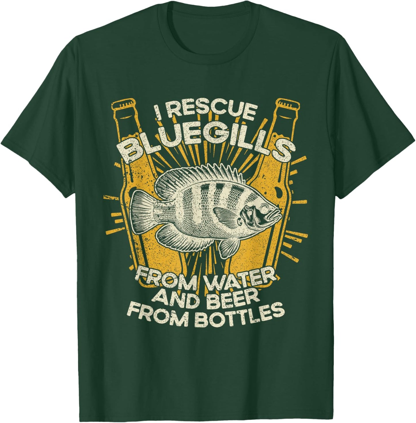 I Rescue Fish And Beer - Fisherman Fishing Bluegill T-Shirt - T-Shirt | Forest