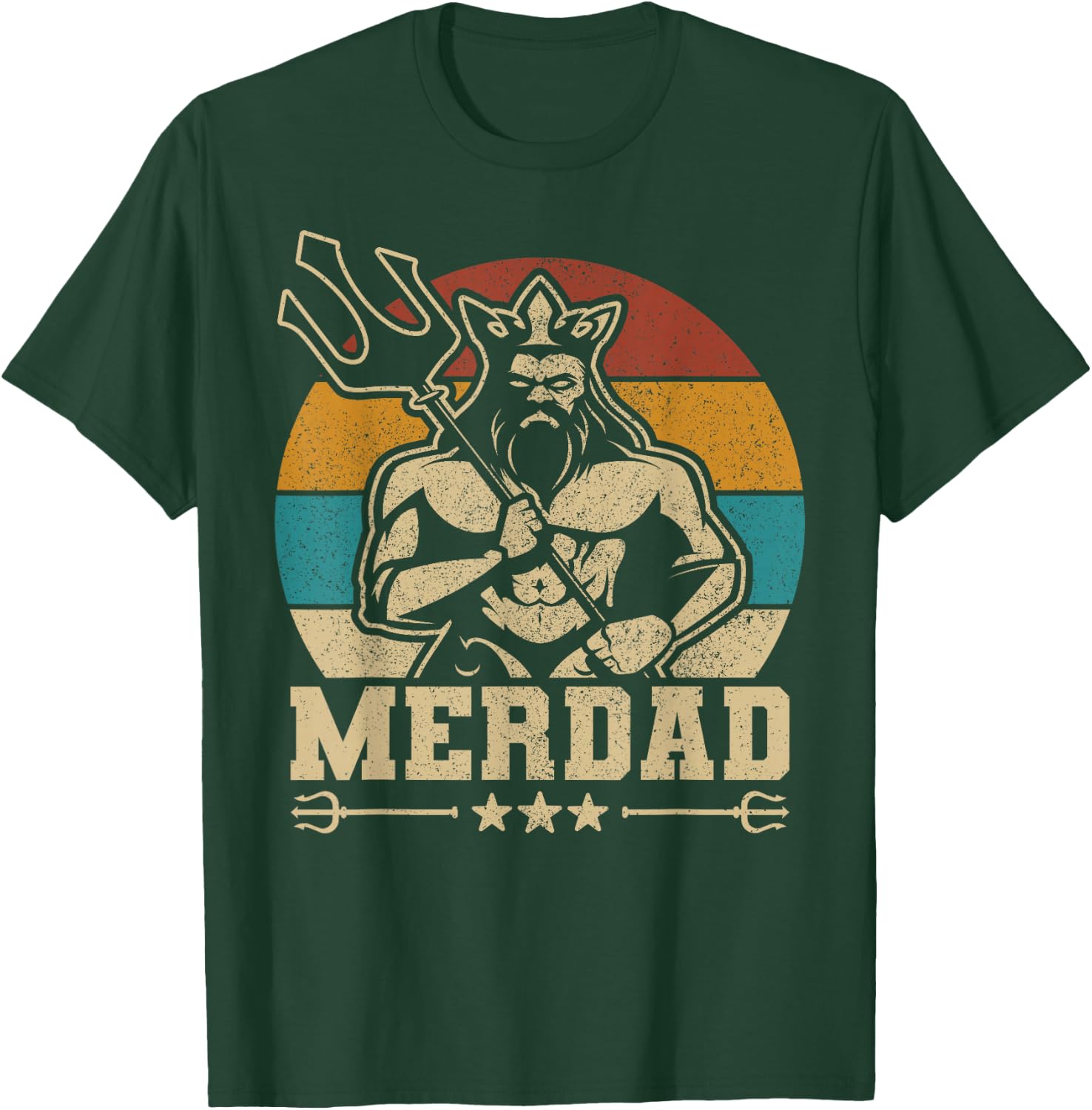 Merdaddy Mermaid Dad Costume Merman Fathers Day Party Outfit T-Shirt - T-Shirt | Forest