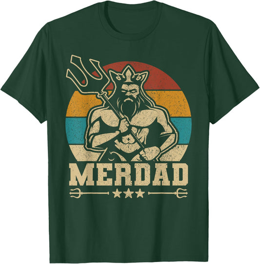Merdaddy Mermaid Dad Costume Merman Fathers Day Party Outfit T-Shirt - T-Shirt | Forest