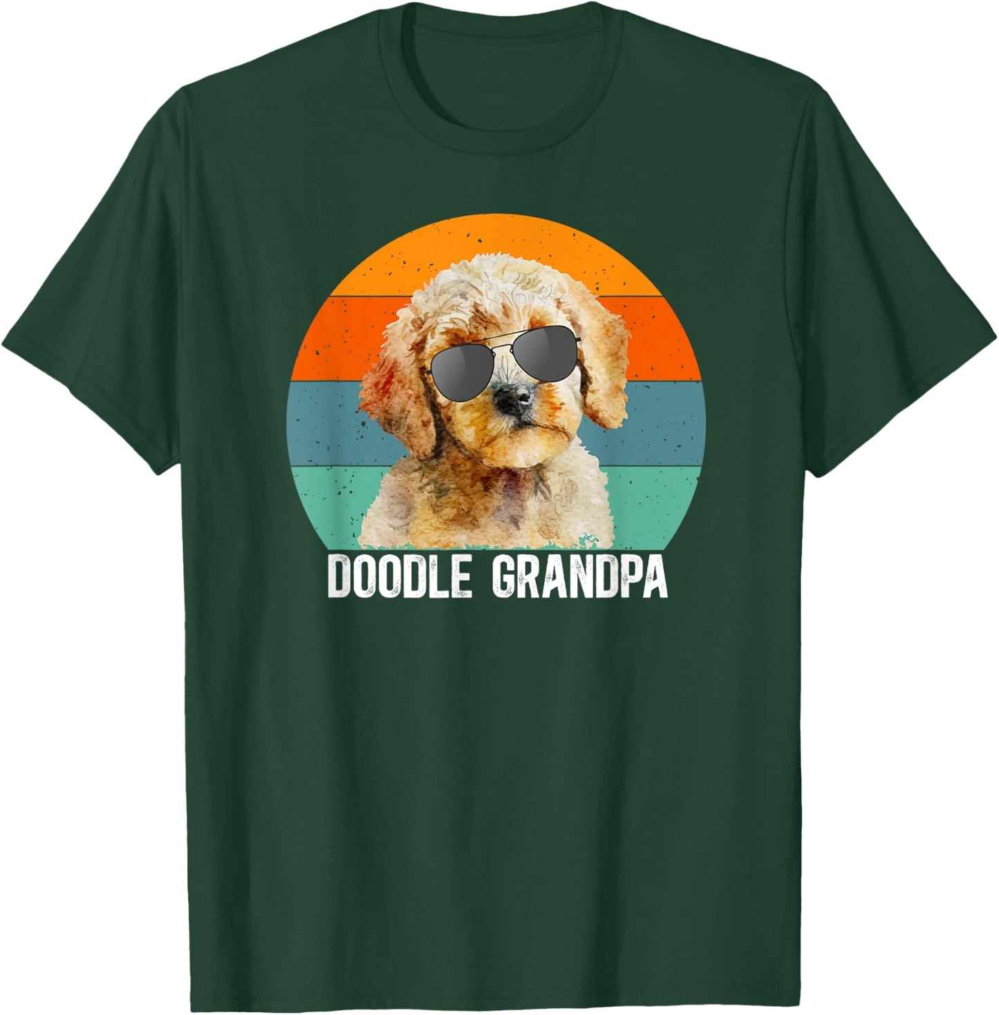 Doodle Grandpa Of A Goldendoodle Grandfather Retro T-Shirt - T-Shirt | Forest