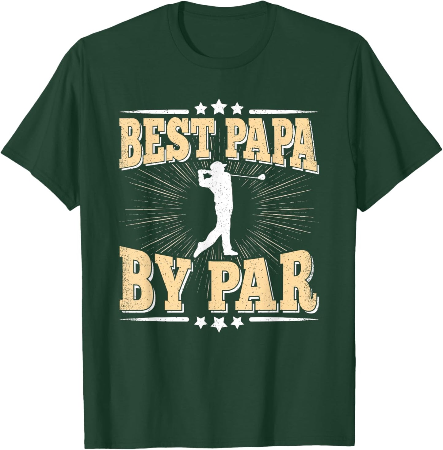 Best Papa By Par Retro Golf Player Daddy Dad Fathers Day Men T-Shirt - T-Shirt | Forest