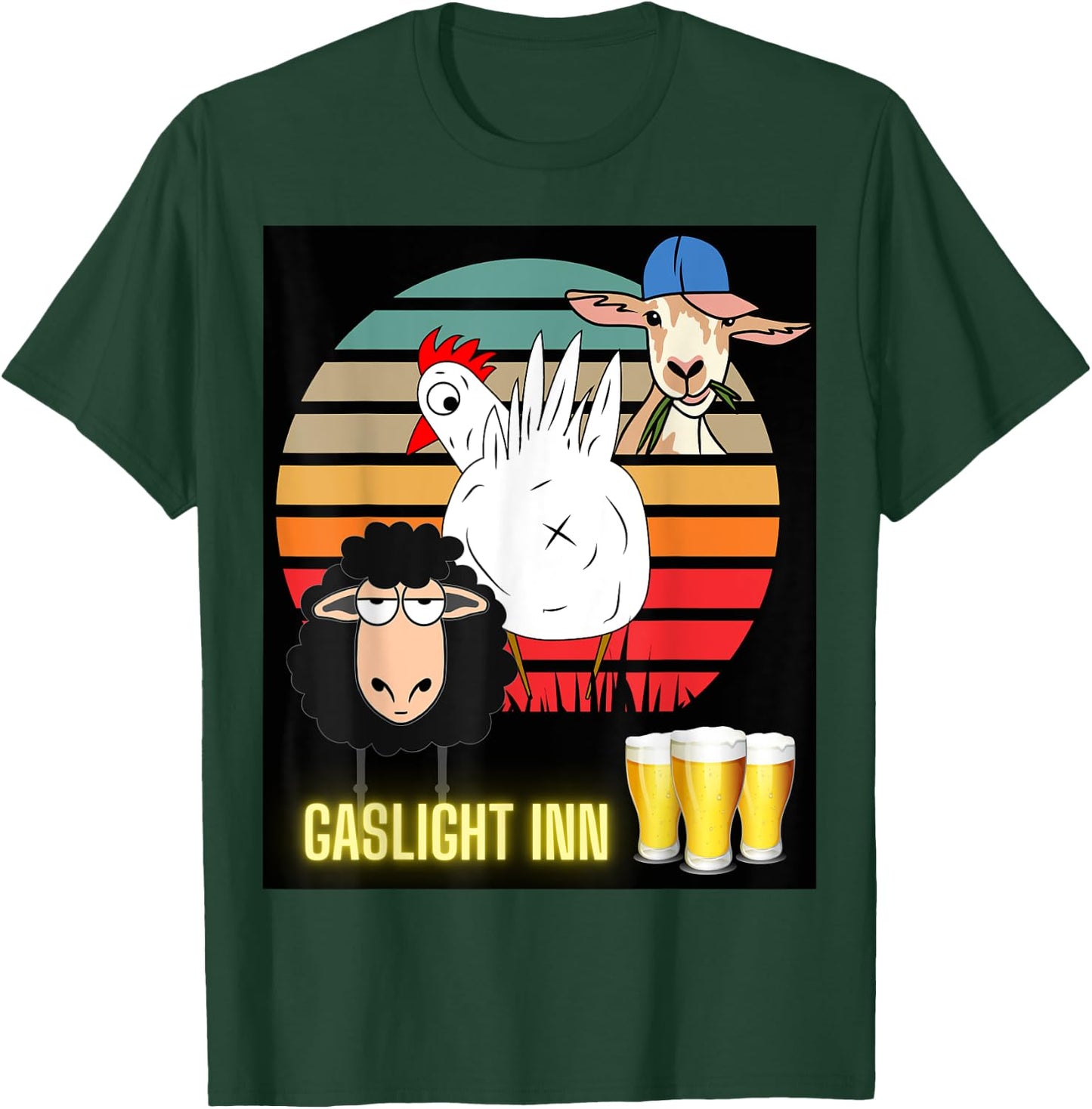 Funny Chicken Butt, Scapegoat & Blacksheep Go To A Beer Pub T-Shirt - T-Shirt | Forest