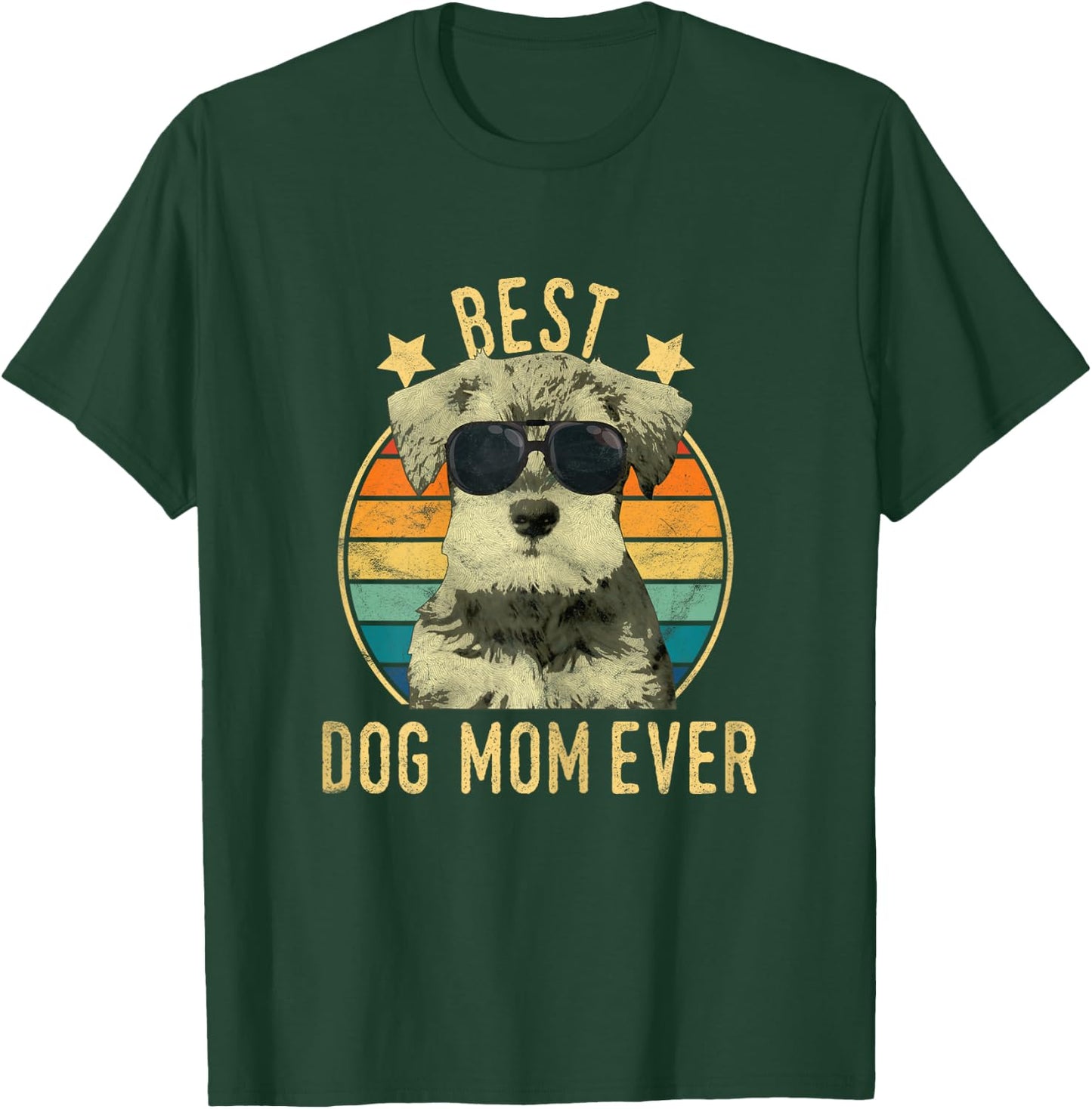 Best Dog Mom Ever Miniature Schnauzer Mother's Day Gift T-Shirt - T-Shirt | Forest
