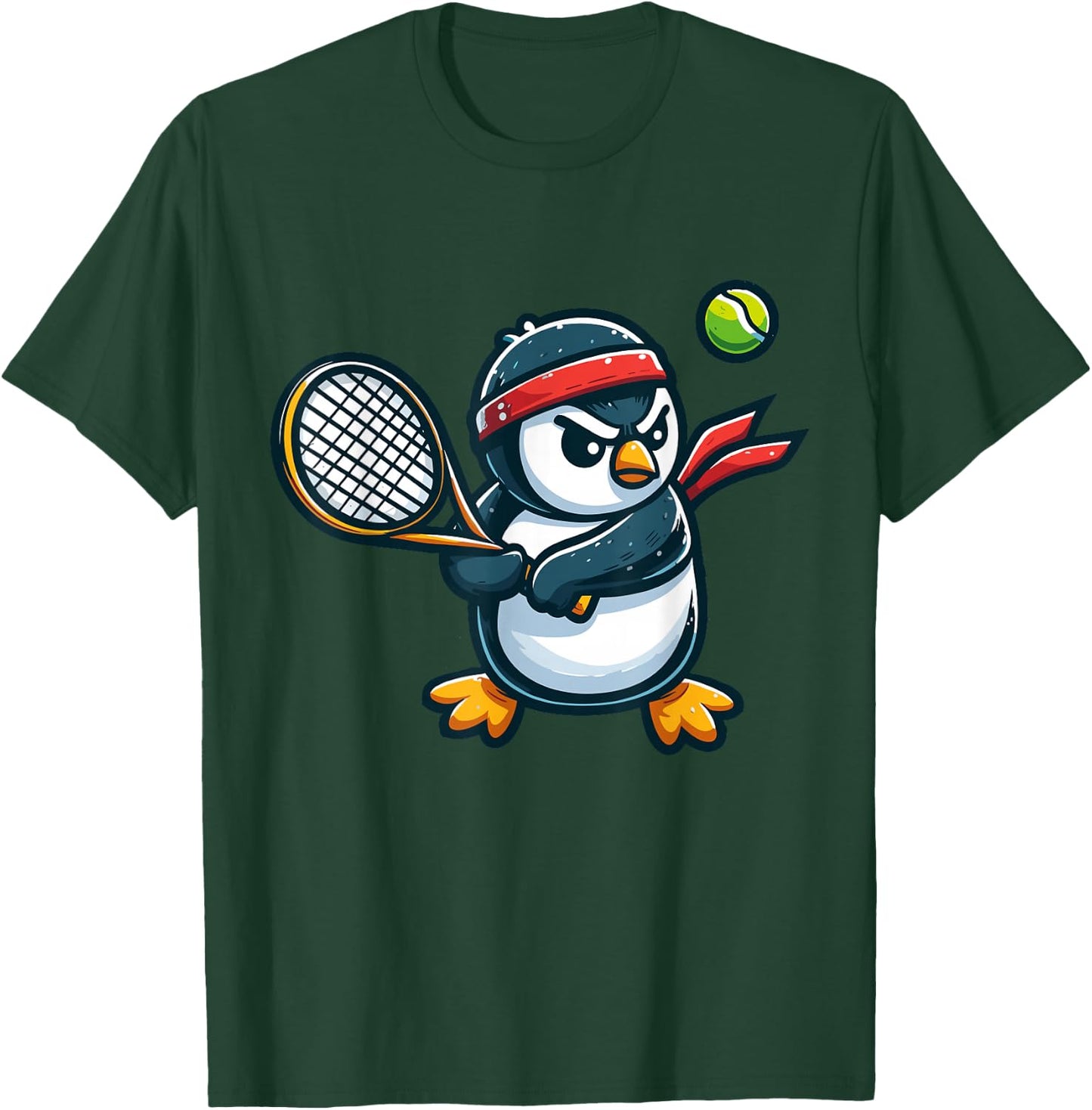 Penguin Tennis Club Animals Sport Tournament T-Shirt - T-Shirt | Forest