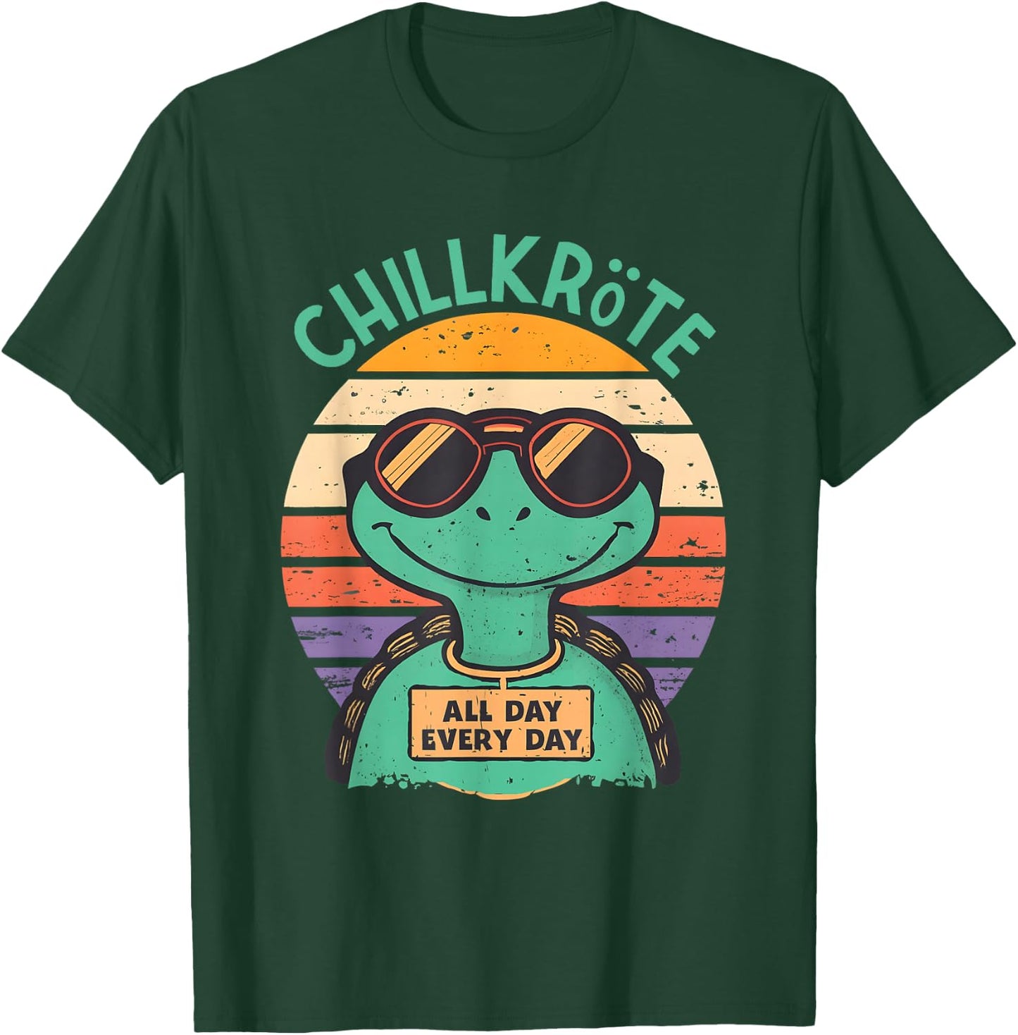 Chillkröte Fresh and Cool with Sunglasses , black T-Shirt - T-Shirt | Forest