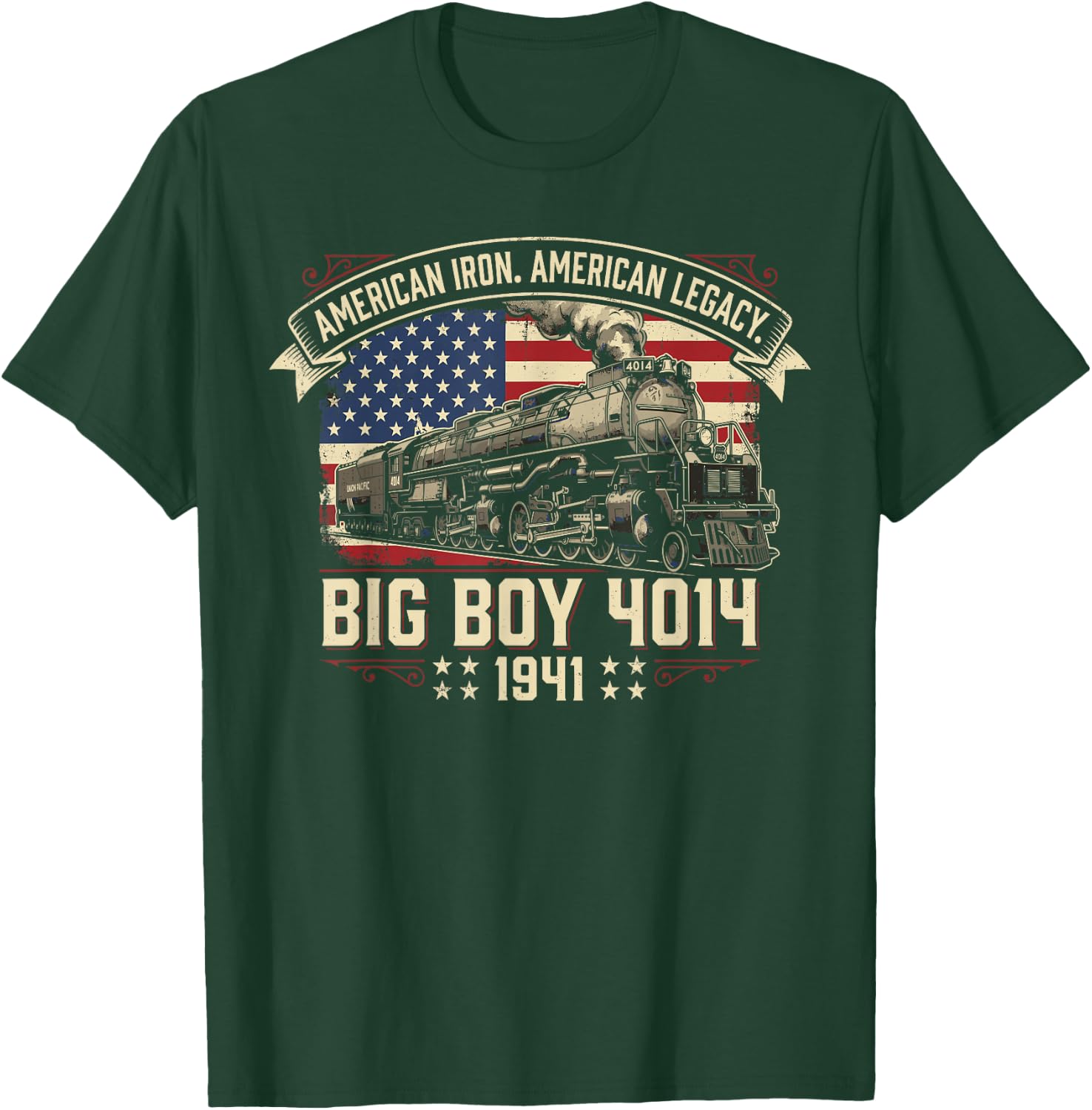 Big Boy Train 4014 Shirt , American Iron Locomotive T-Shirt - T-Shirt | Forest