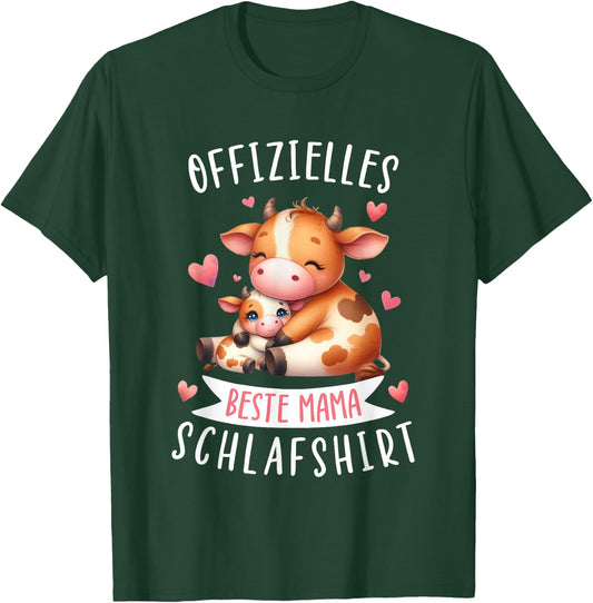 Offizielles Beste Mama Schlafshirt Muttertag Rind Kuh Mama T-Shirt - T-Shirt | Forest