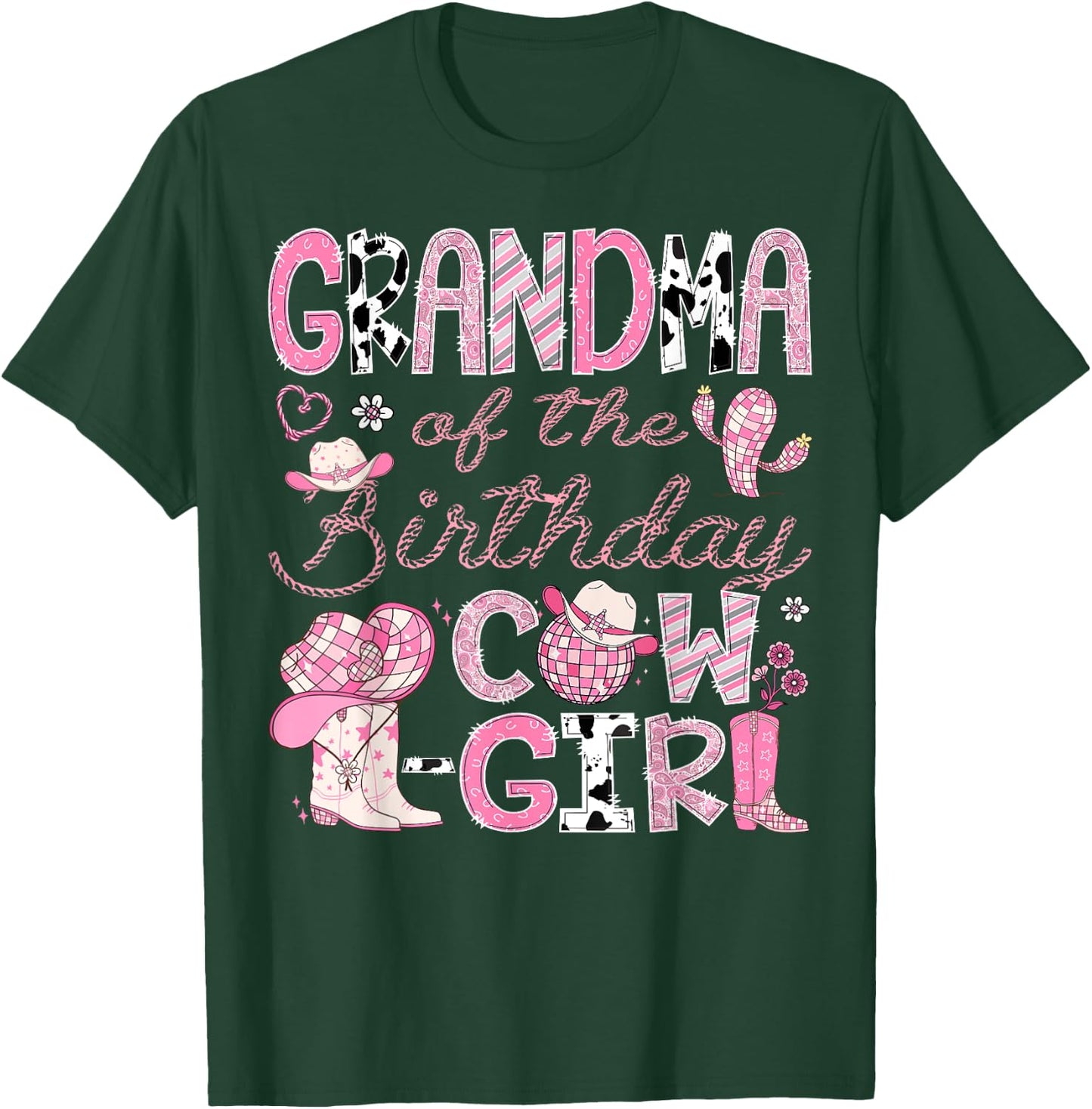 Grandma Of The Birthday Cow-Girl Rodeo CowGirl 1St Birthday T-Shirt - T-Shirt | Forest