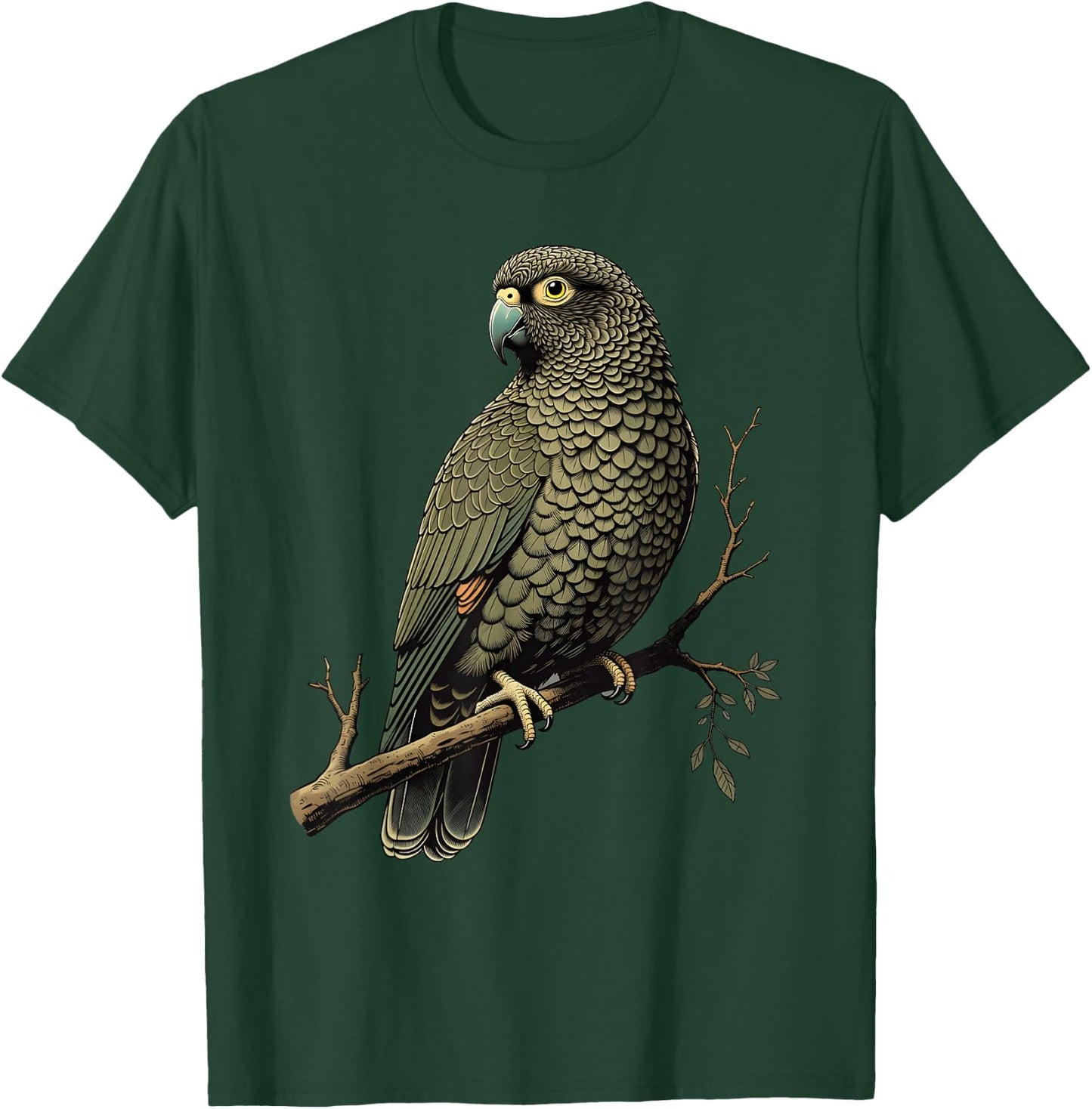 Vintage Kea Parrot Bird T-Shirt - T-Shirt | Forest