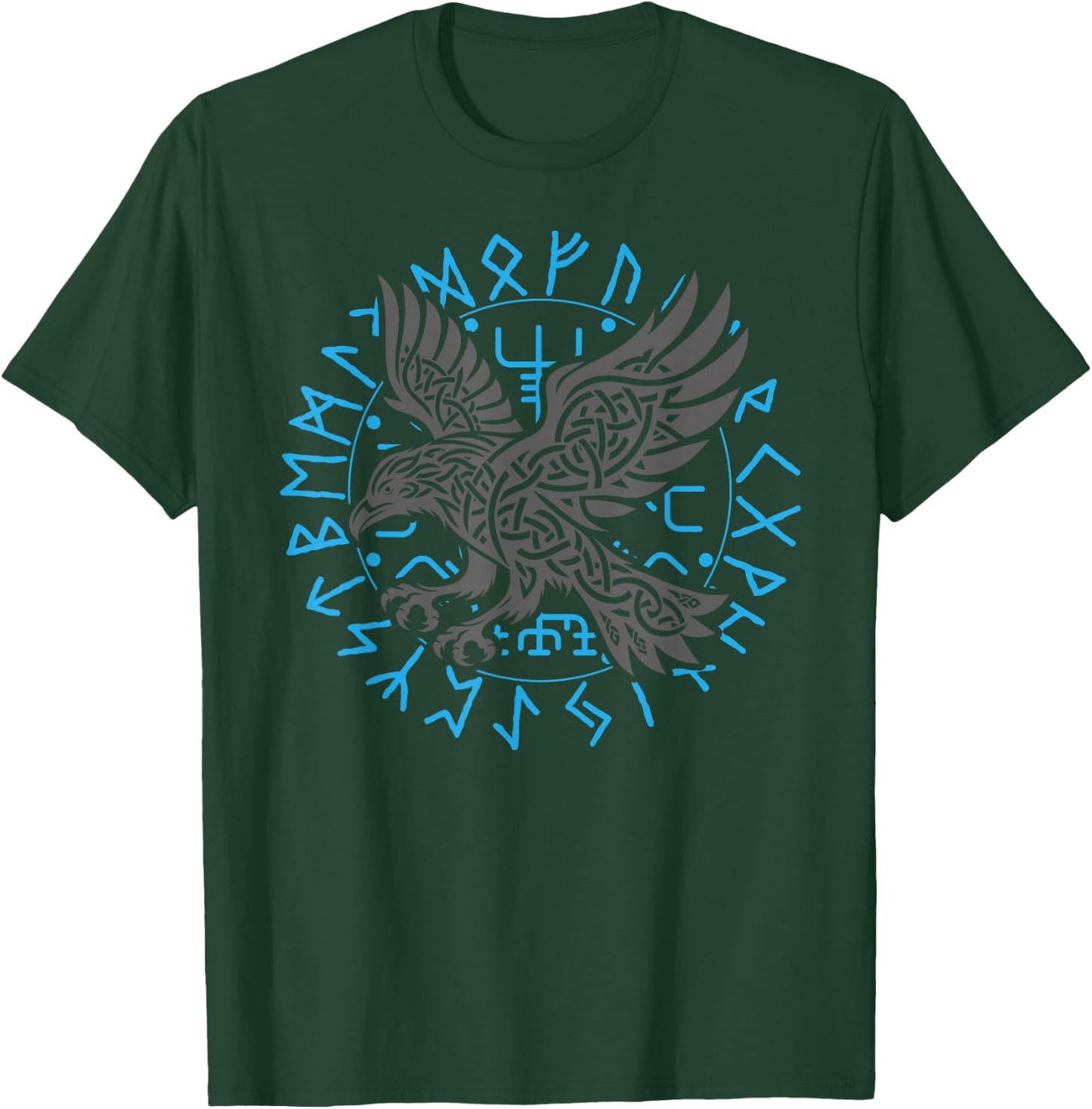 Odin’s Raven & Nordic Compass T-Shirt - T-Shirt | Forest