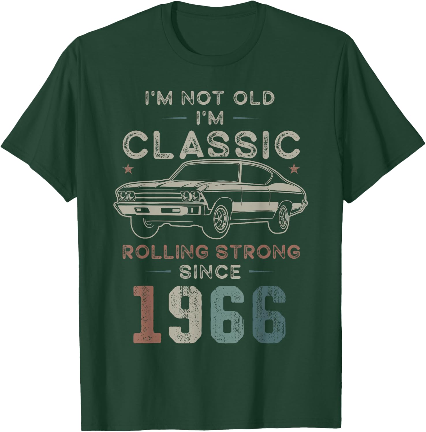 Born in 1966, 60th Birthday Classic Car T-Shirt - T-Shirt | Forest