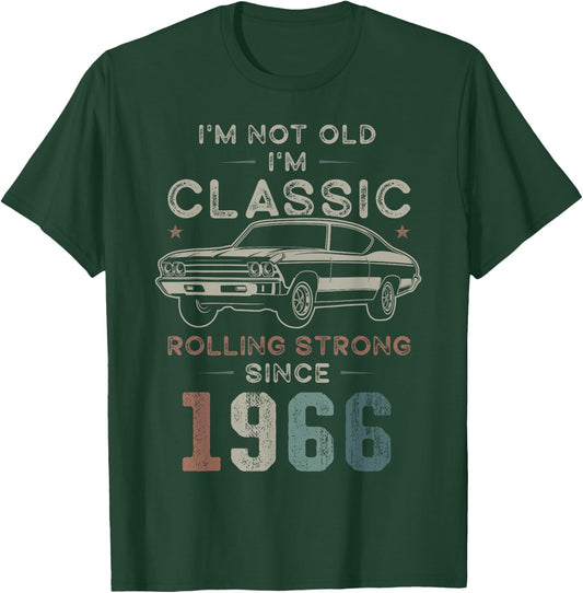 Born in 1966, 60th Birthday Classic Car T-Shirt - T-Shirt | Forest