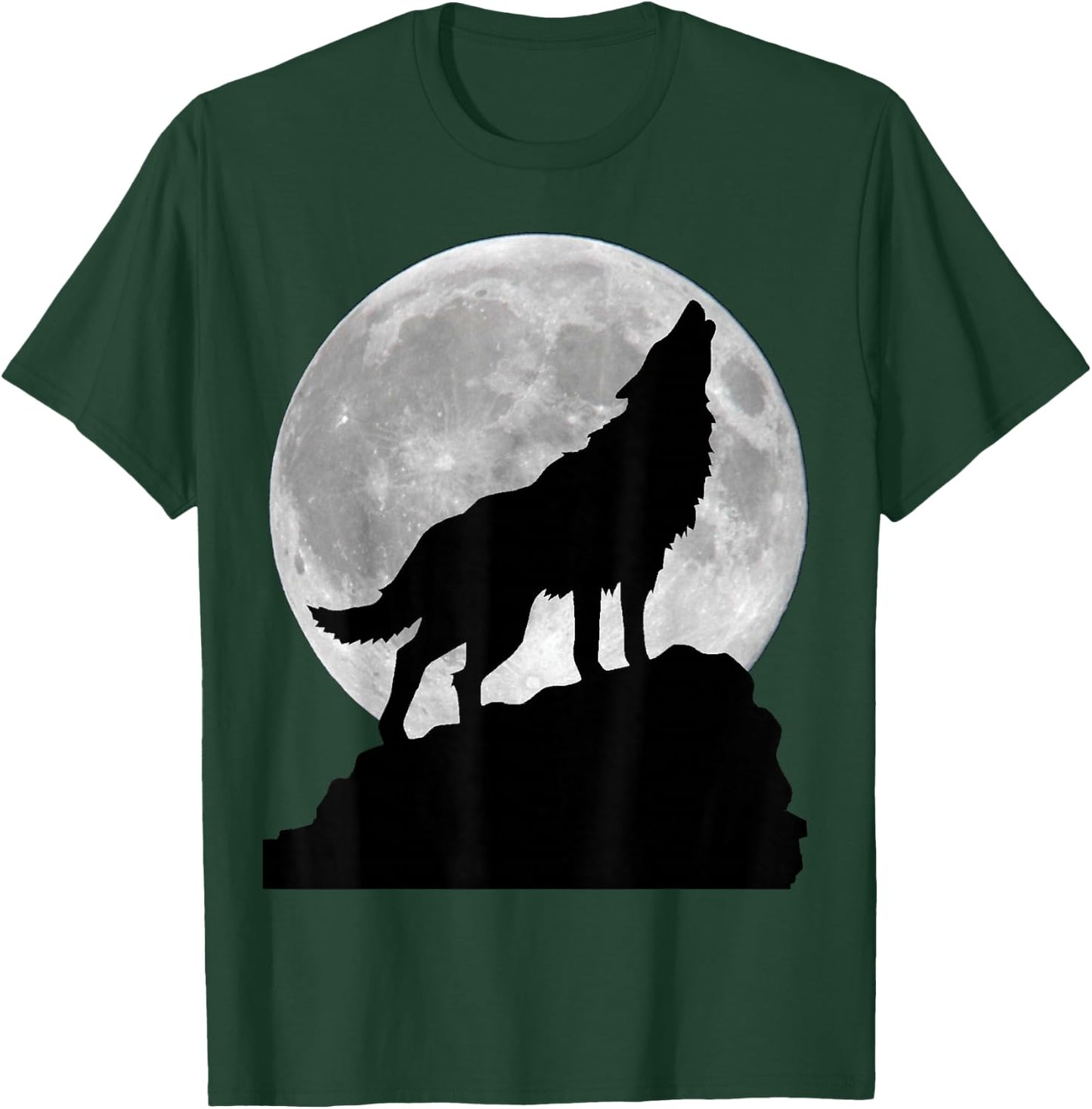 Wolf in moon light - Cool full dog pup howling T-Shirt - T-Shirt | Forest