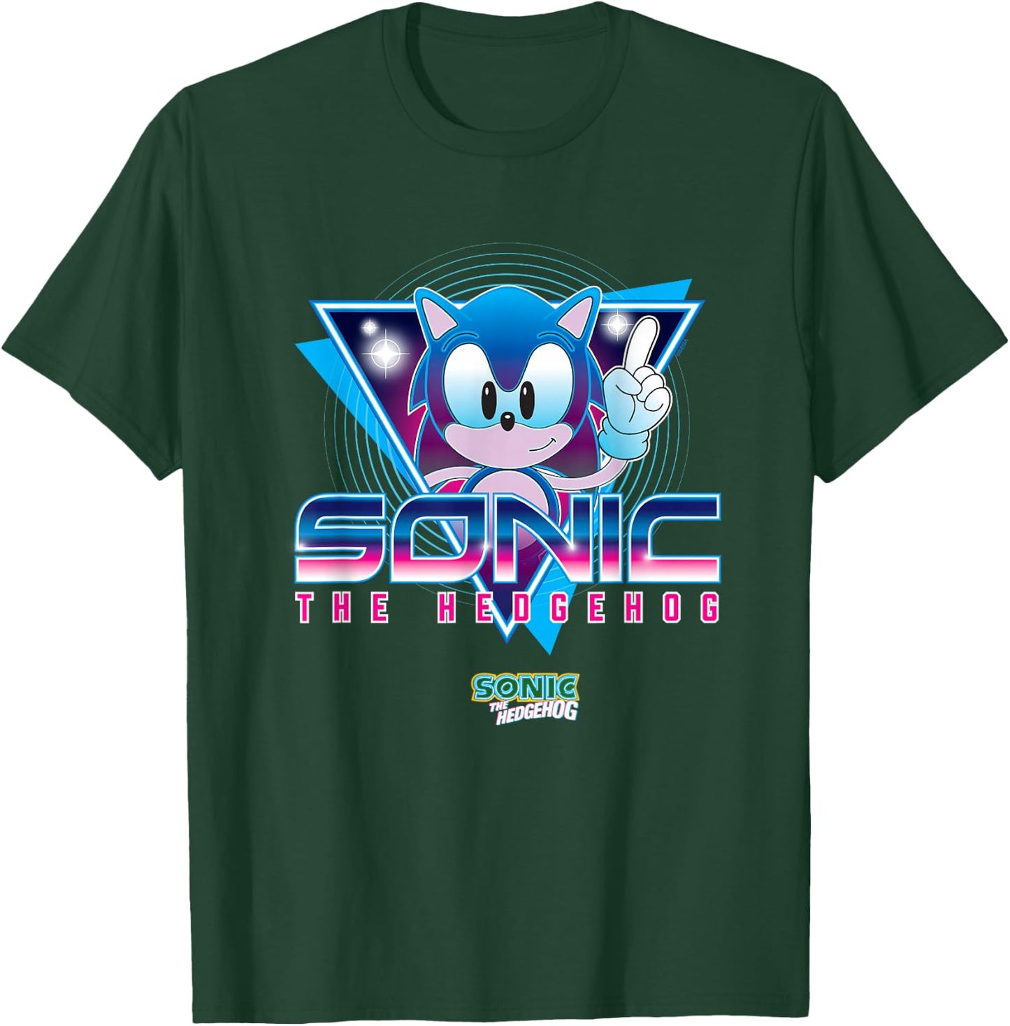 Sonic The Hedgehog Sonic Retro Neon Logo T-Shirt - T-Shirt | Forest