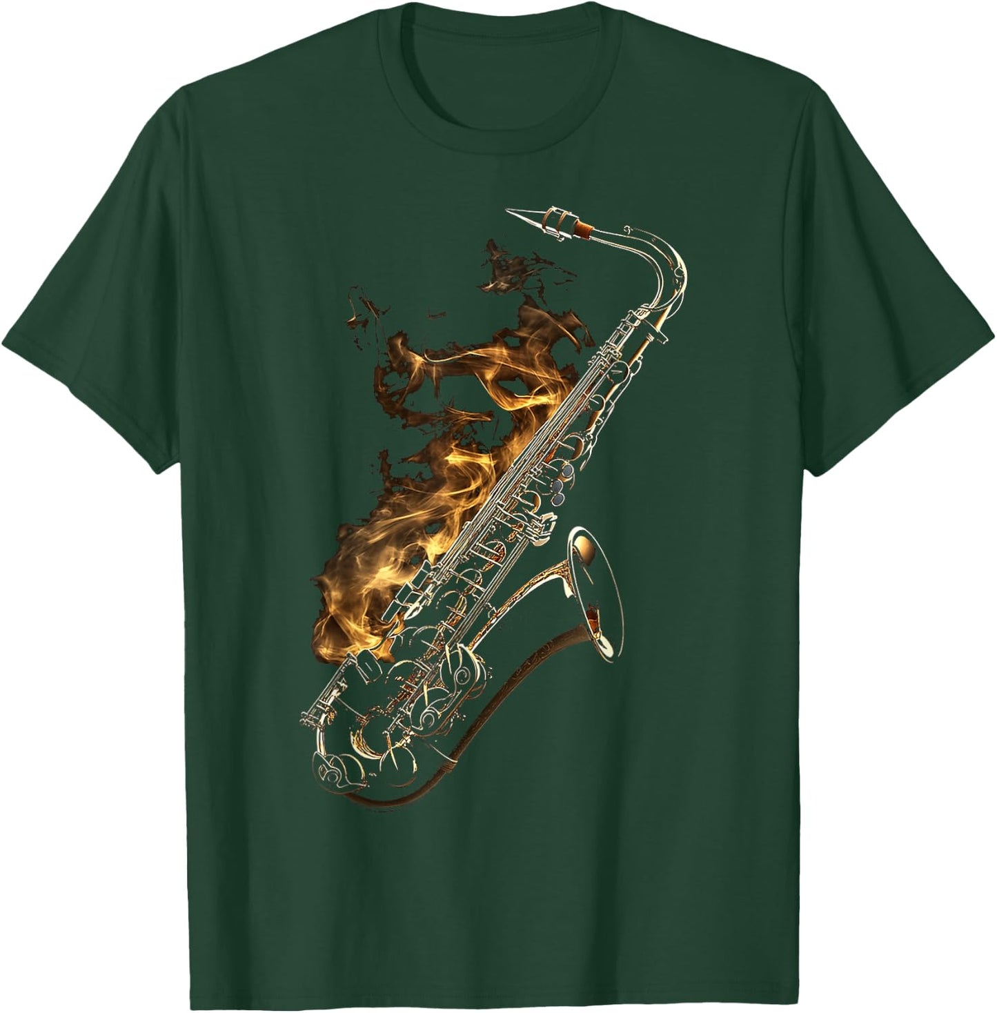 Saxophone Music Instrument Motif Illustration Saxophone T-Shirt - T-Shirt | Forest