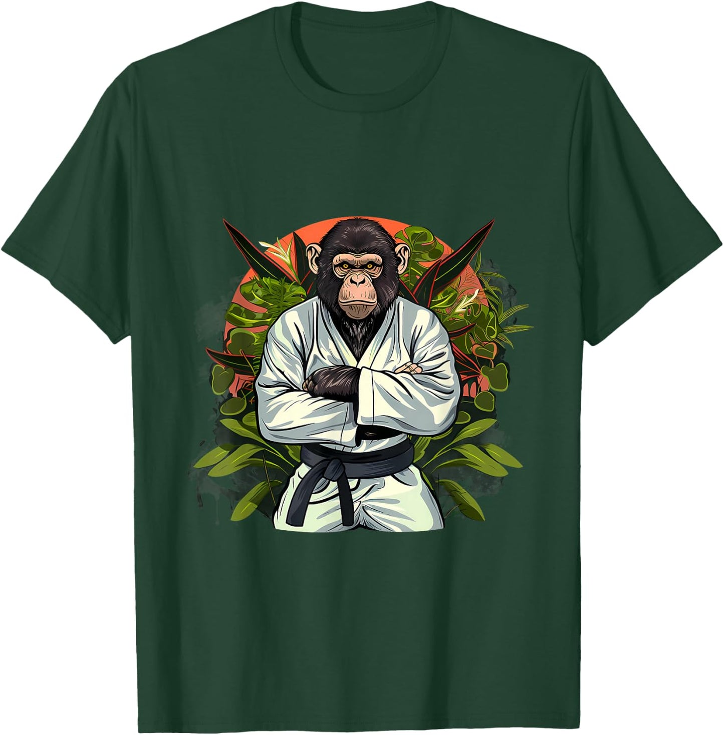 Karate Monkey Nature Jiu-Jitsu MMA Martial Arts Kickboxing T-Shirt - T-Shirt | Forest