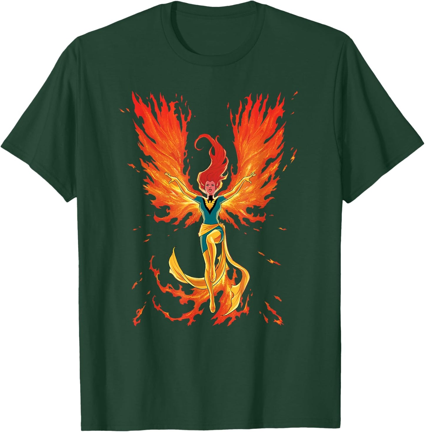 Marvel X-Men Jean Grey Phoenix Cosmic Flames T-Shirt - T-Shirt | Forest