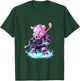 Pig Ice Hockey Player Hockey Stick Goalkeeper T-Shirt - T-Shirt | Forest