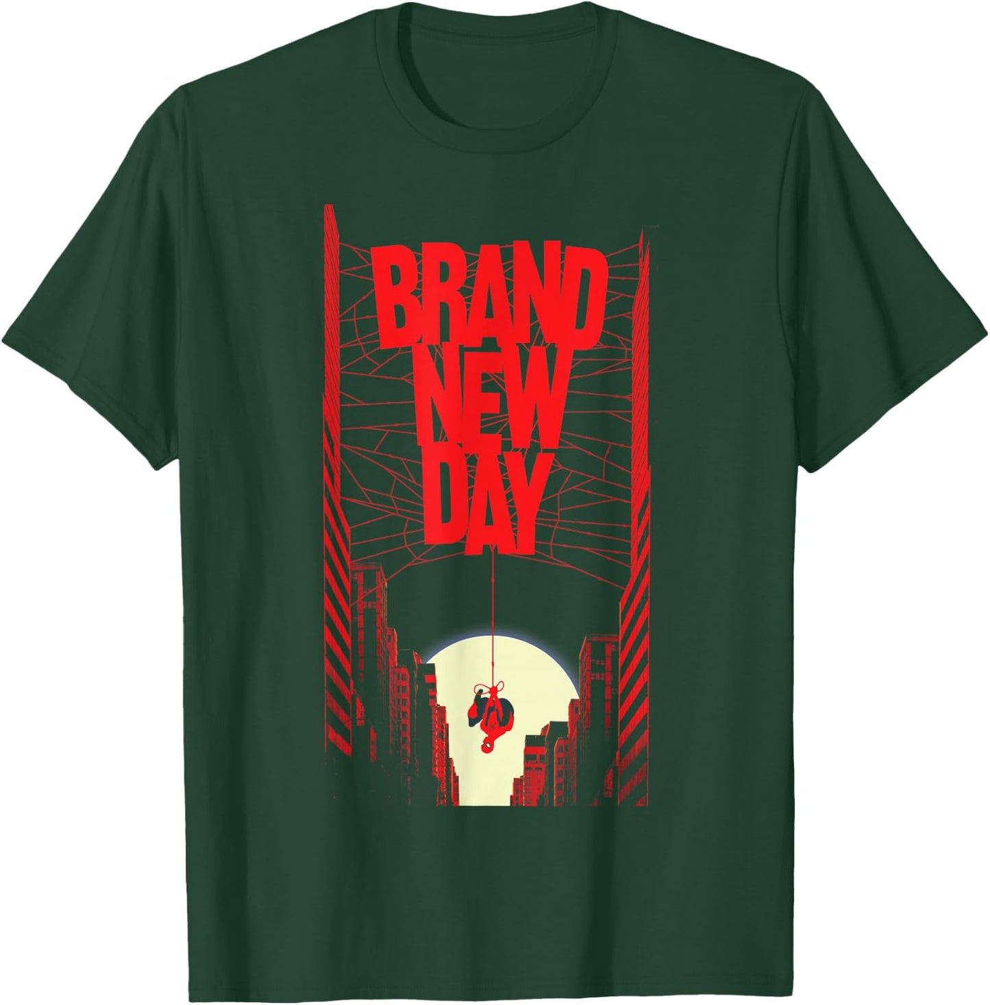 Marvel Studios Spider-Man: BND Movie 2026 City Web Title T-Shirt - T-Shirt | Forest