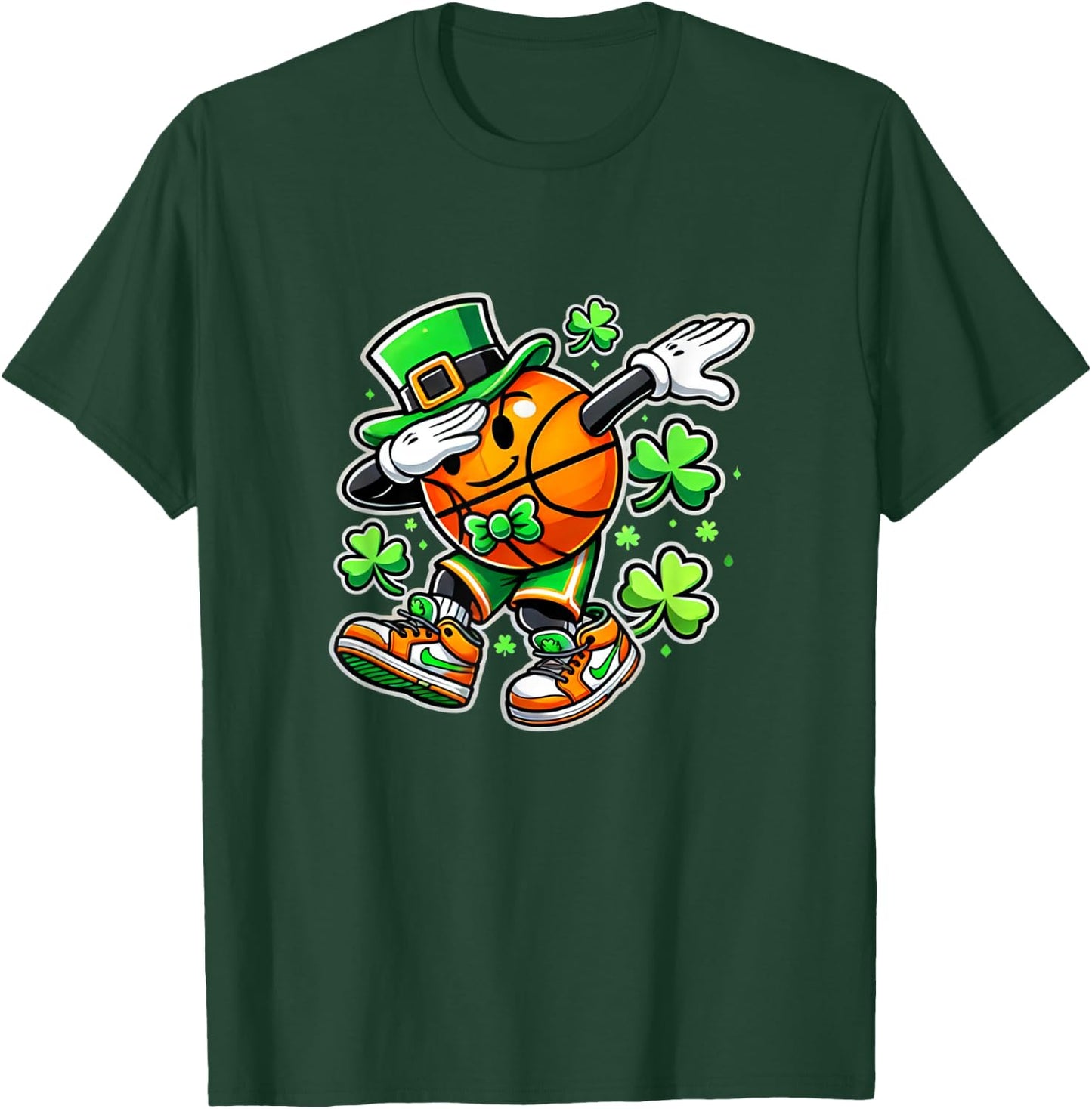 Basketball St Patricks Day Irish Basketball T-Shirt - T-Shirt | Forest