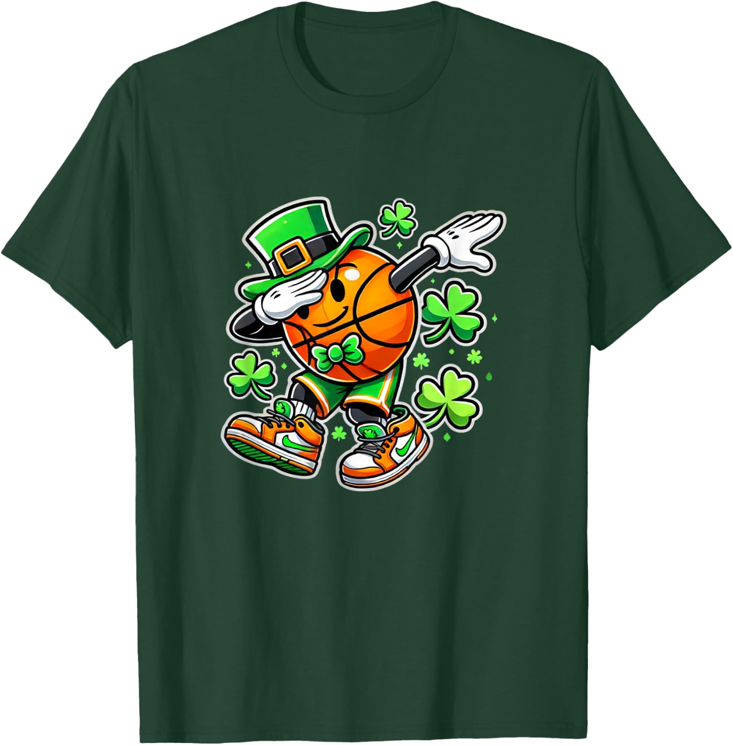 Basketball St Patricks Day Irish Basketball T-Shirt - T-Shirt | Forest