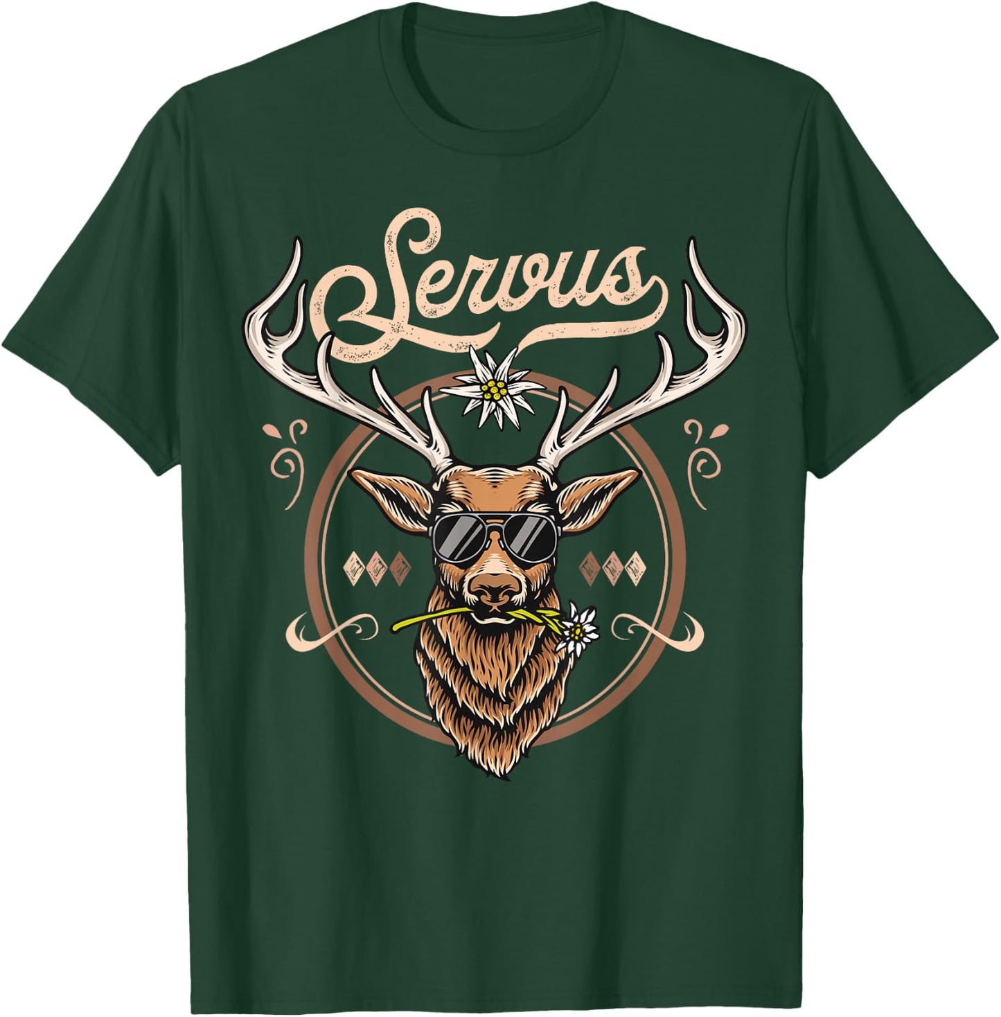 Passend für Oktoberfest Herren Trachtenshirt Servus Trachten T-Shirt - T-Shirt | Forest