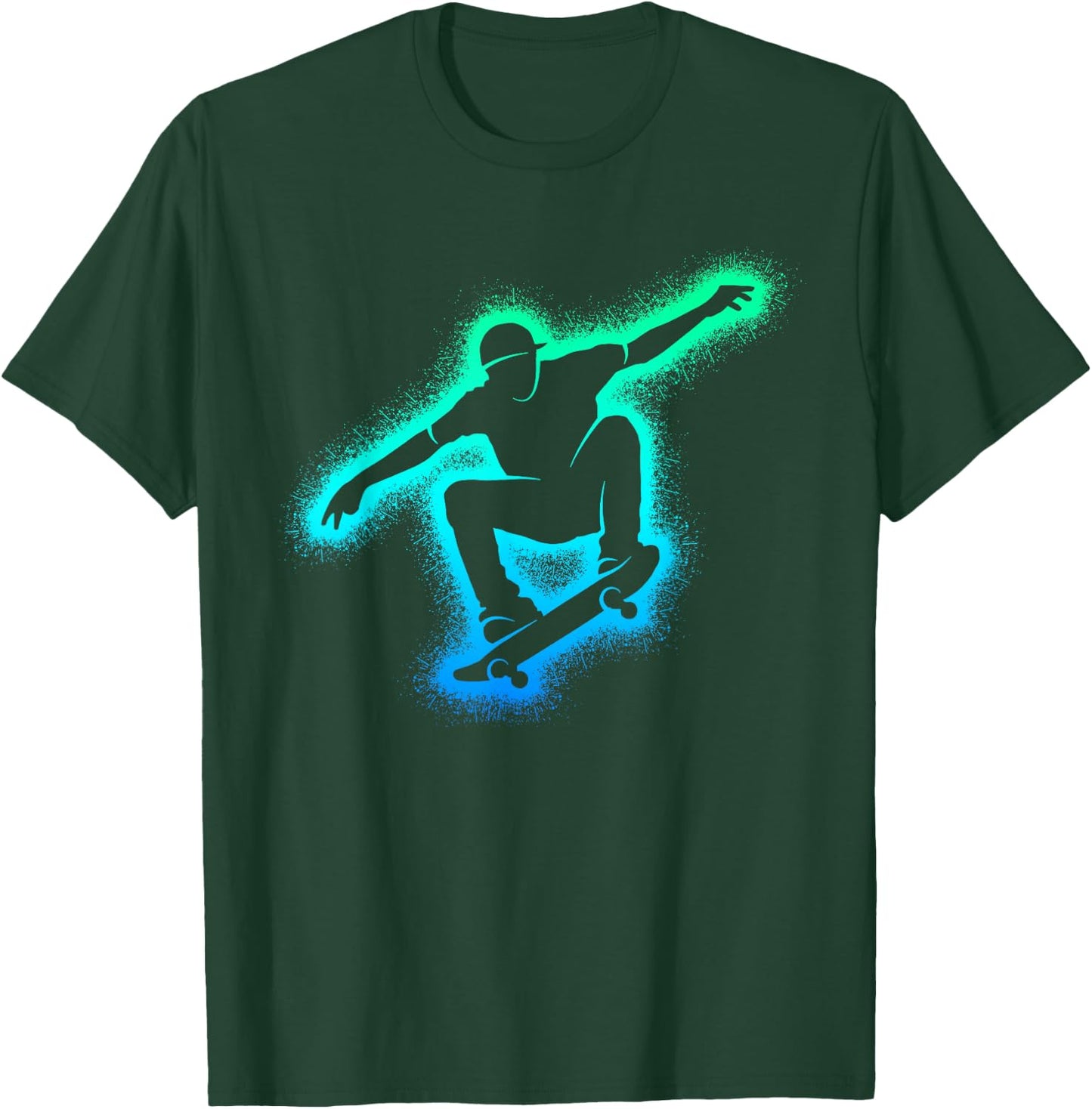 Skate Skateboarder Skater Child Man Boy Skateboard , Black, S T-Shirt - T-Shirt | Forest