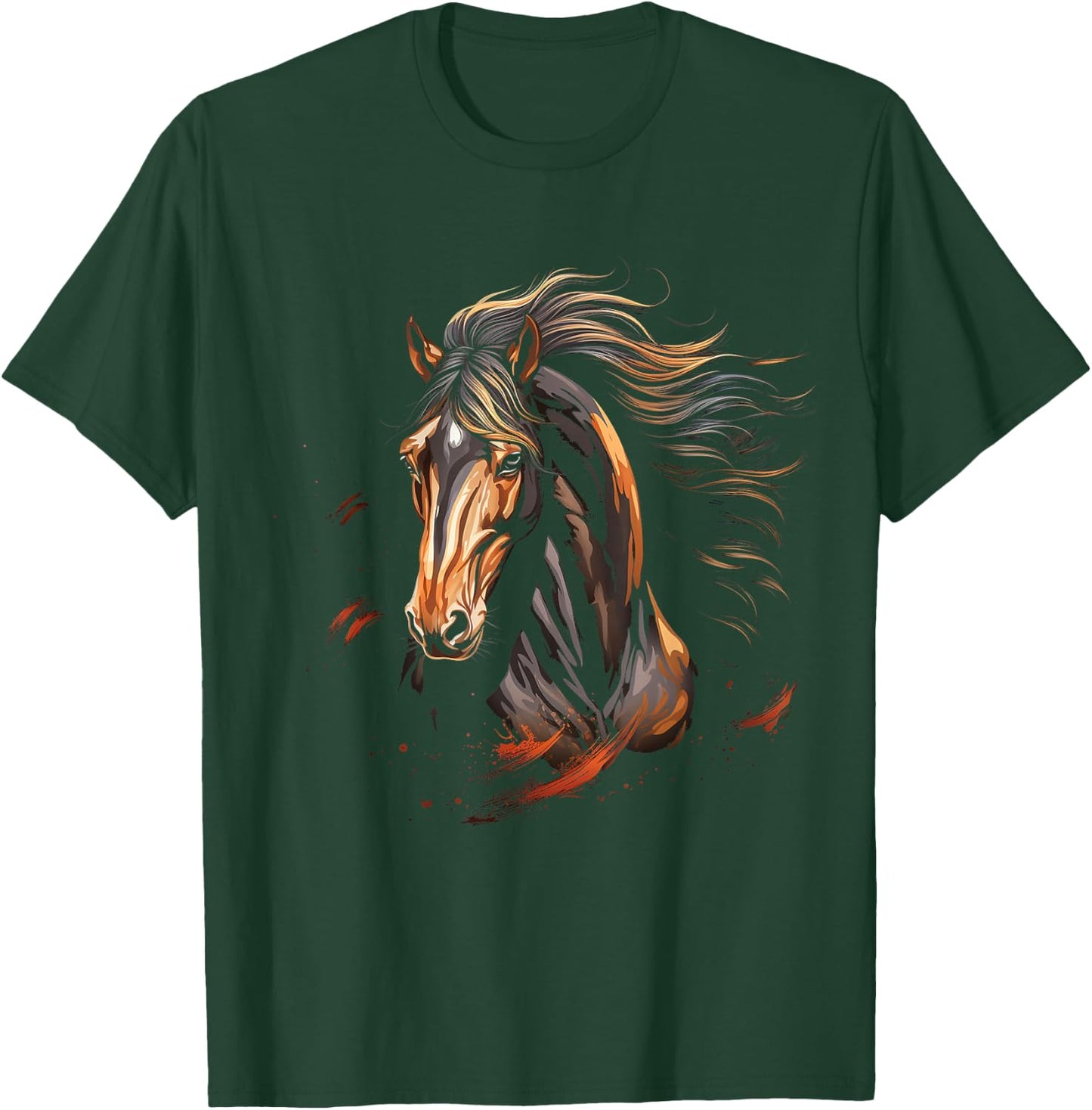 Mustang Pferd Wildnis Bunt Pferdliebhaber Tierwelt Reiten T-Shirt - T-Shirt | Forest
