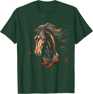 Mustang Pferd Wildnis Bunt Pferdliebhaber Tierwelt Reiten T-Shirt - T-Shirt | Forest