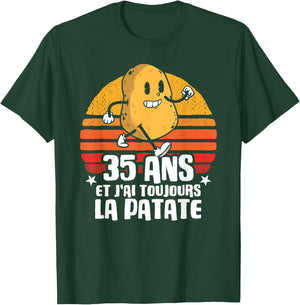 Anniv Gift 35 Years Birthday Decoration 35 Years Potato , Black, S T-Shirt - T-Shirt | Forest