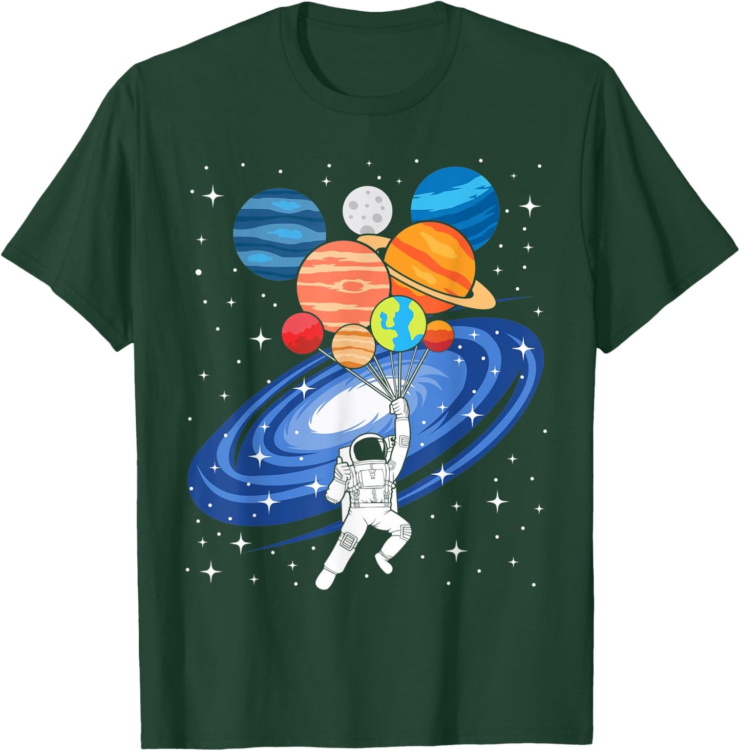 Solar System Galaxy of Planets Space Birthday Astronaut T-Shirt - T-Shirt | Forest