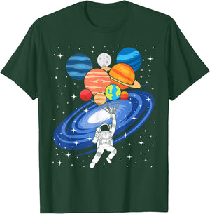 Solar System Galaxy of Planets Space Birthday Astronaut T-Shirt - T-Shirt | Forest