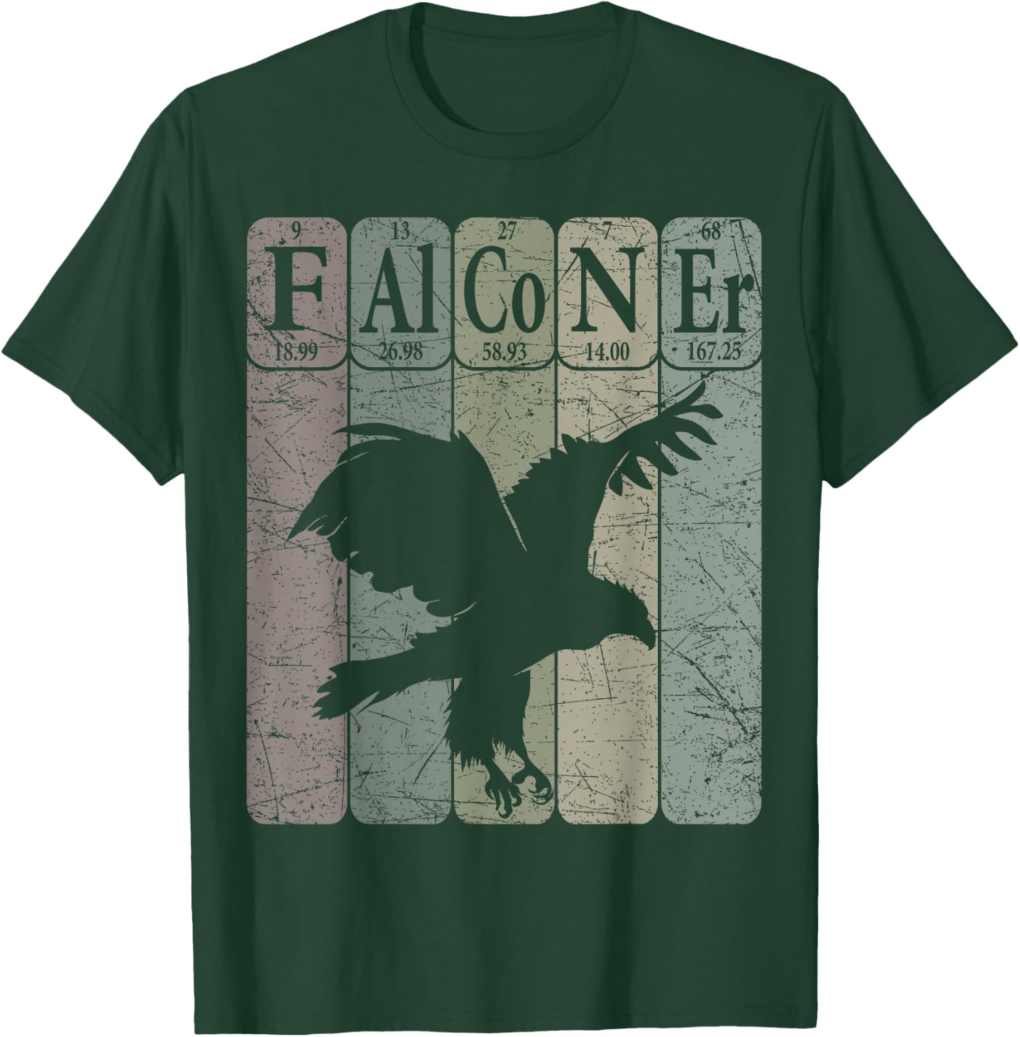 Falconer Periodic Table Elements Falconry Ornithology T-Shirt - T-Shirt | Forest