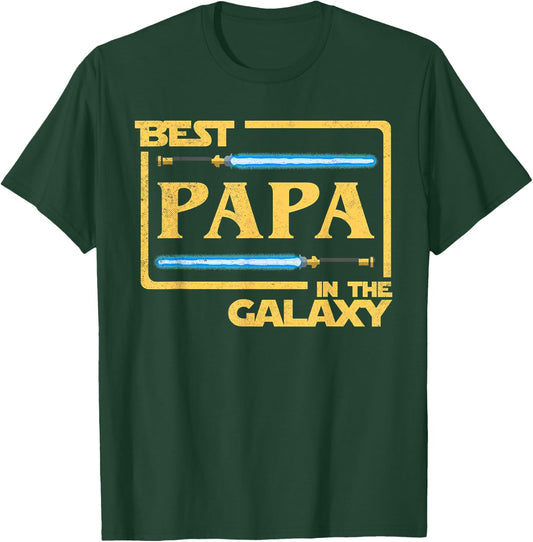 Best Papa In The Galaxy Funny Father's Day T-Shirt - T-Shirt | Forest