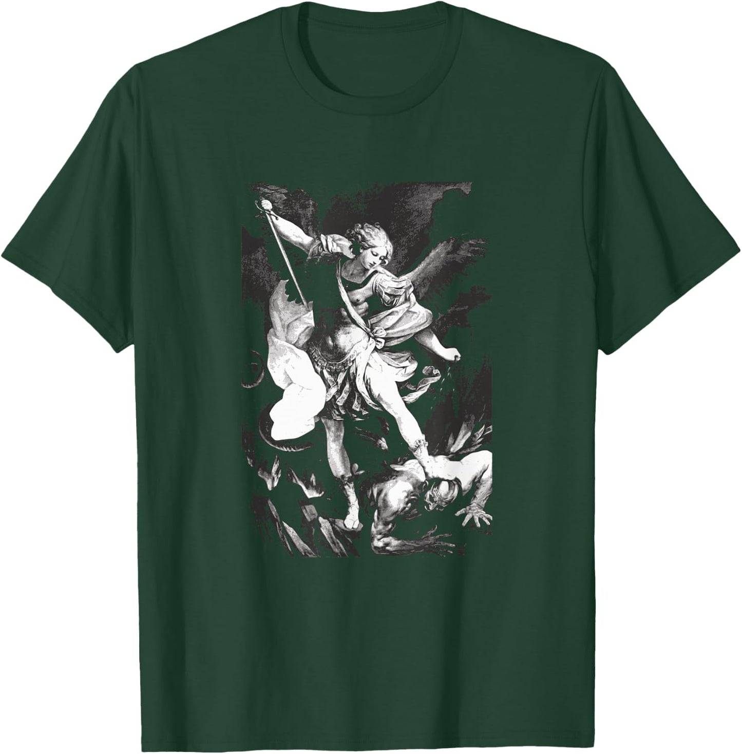Saint Michael Archangel Angel Catholic Patron T-Shirt - T-Shirt | Forest