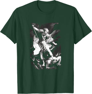 Saint Michael Archangel Angel Catholic Patron T-Shirt - T-Shirt | Forest