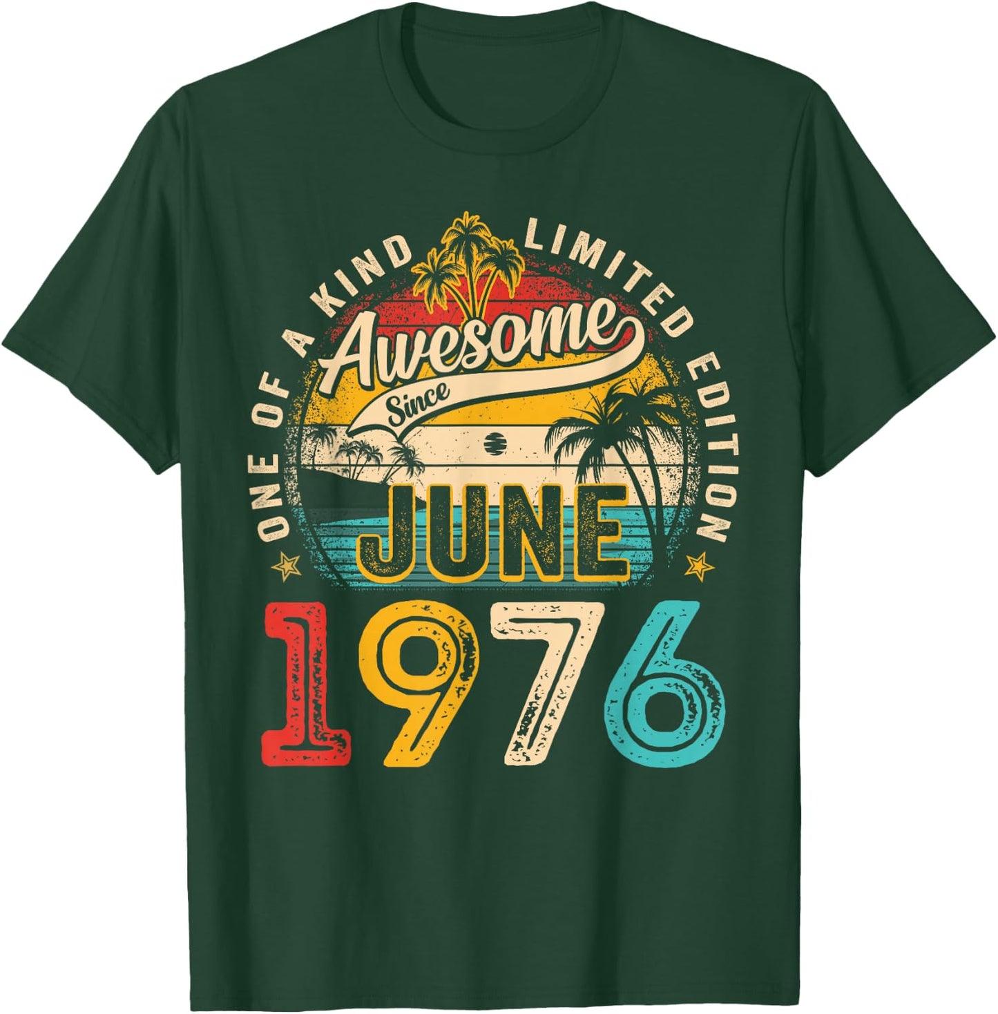 50 Years Old Awesome Since June 1976 50th Birthday Vintage T-Shirt - T-Shirt | Forest
