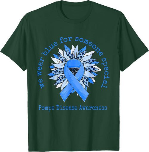 We Wear Blue Pompe Disease Awareness Sunflower Leopard