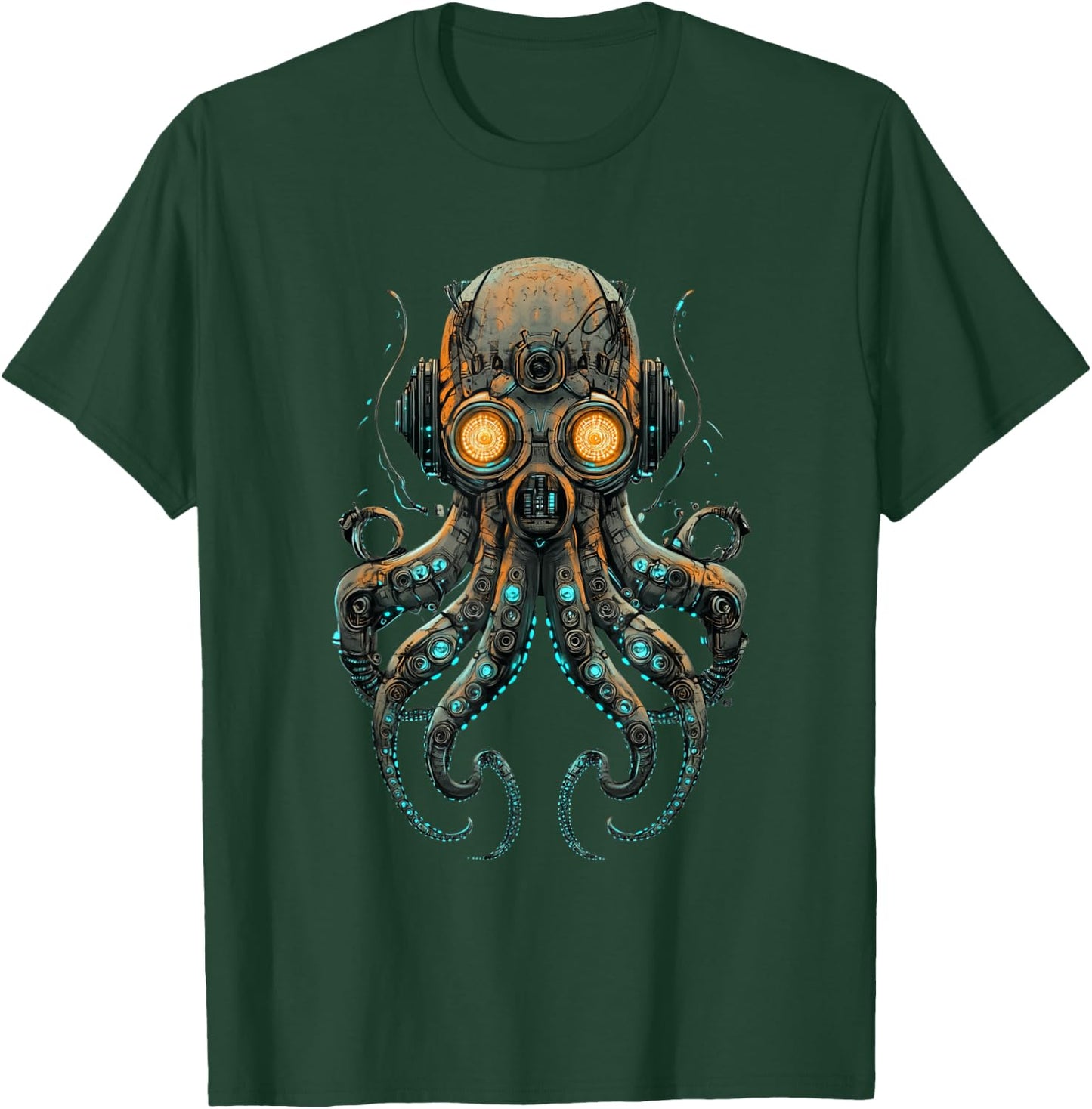 Octopus Cyborg Steampunk T-Shirt - T-Shirt | Forest