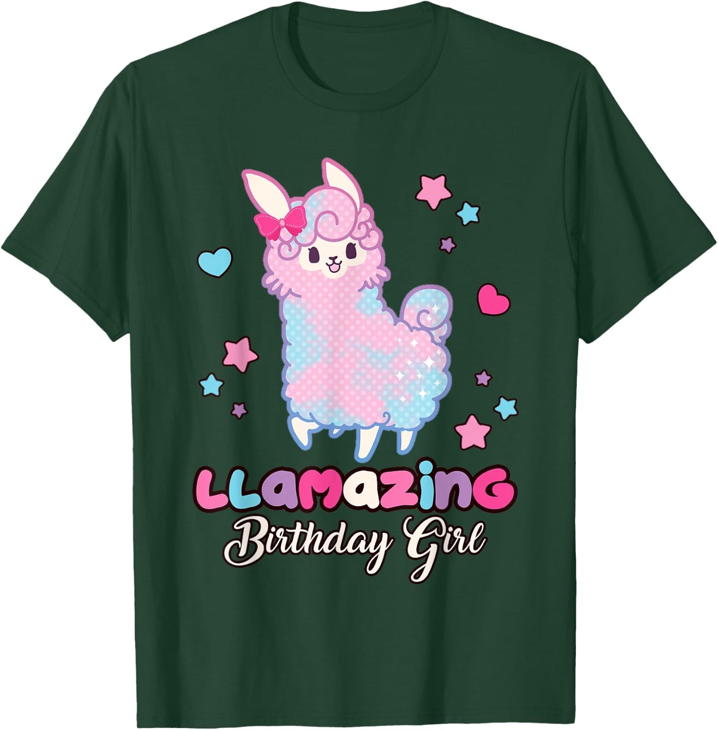 Llama Birthday Girl Llamazing Birthday Alpaca Llama Girl T-Shirt - T-Shirt | Forest