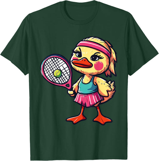 Duck Tennis Club Animals Sport Tournament Players T-Shirt - T-Shirt | Forest