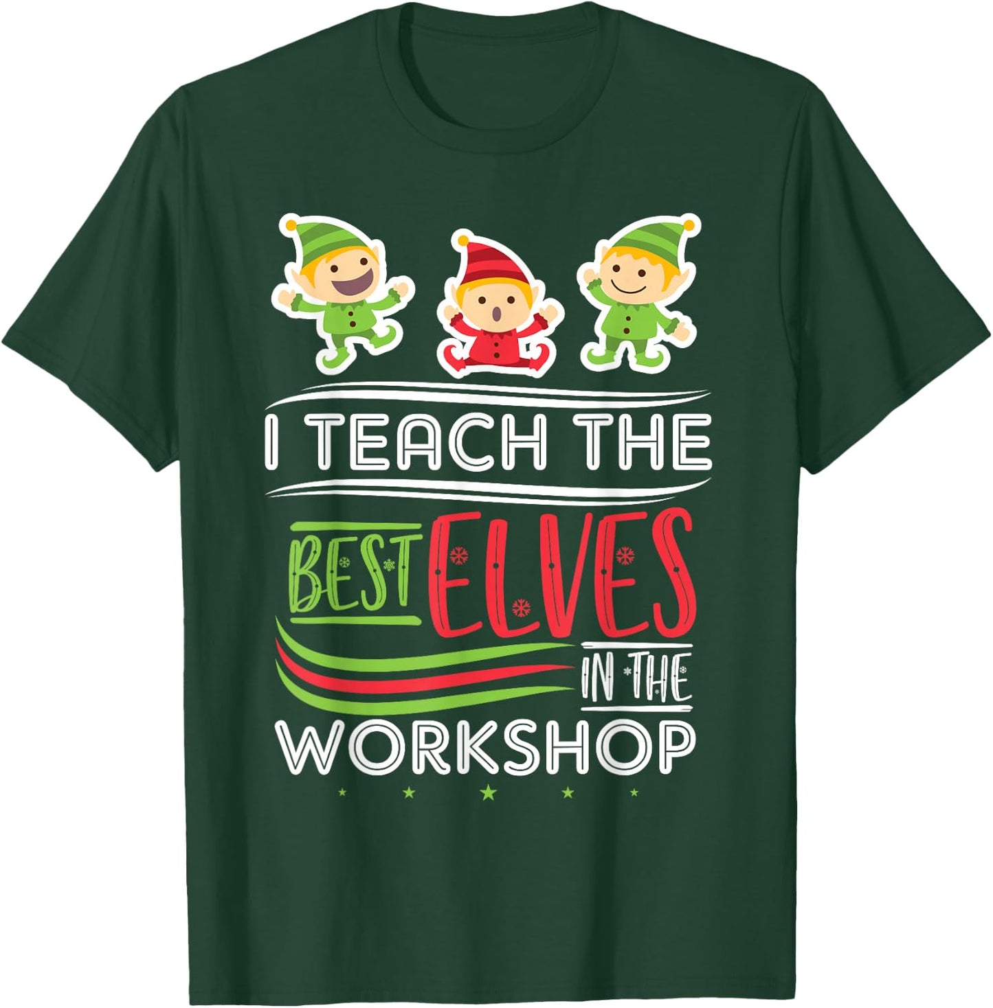 Christmas Teacher Elf T-Shirt - T-Shirt | Forest