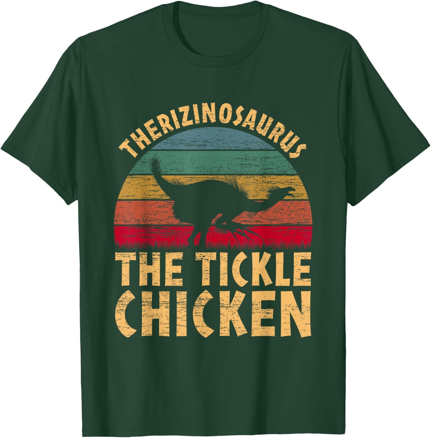 Therizinosaurus The Tickle Chicken - Funny Dinosaur Vintage T-Shirt - T-Shirt | Forest
