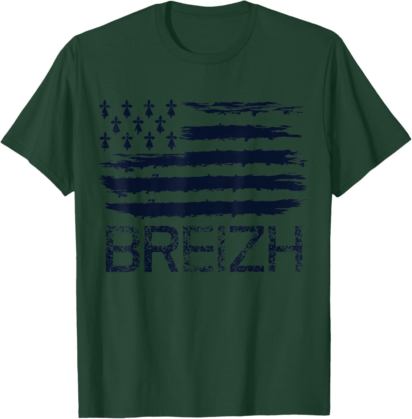 Flag of Brittany,Vintage Breizh Design for Bretons , white, S T-Shirt - T-Shirt | Forest