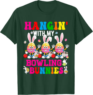 Hangin' With My Bowling Bunnies Three Cute Bunny Eggs Player T-Shirt - T-Shirt | Forest